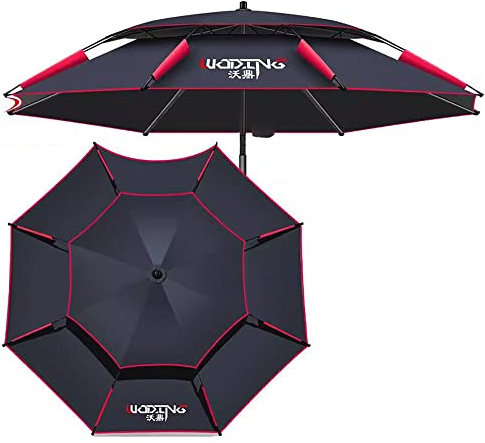 JKIOOW Réglable Parasol 2.0/2.2/2.4M Parasol Extérieur Protection UV Polyester Haute Densité Parasol de Plage Résistant au Vent/Hydrofuge Bleu (Color : 2, Size : 2.4M)