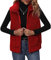 AIEOE Femme Gilet Chic Elégant Manteaux sans Manches à Capuche avec Poches Chaud Confortable M