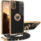 XCYYOO Handykette Samsung Galaxy S20 Hülle mit Band Samsung Galaxy S20 Handyhülle mit 360 Grad Ring Ständer Luxuriös Galvanisierte Kratzfest Schutzhülle Silikon Bumper Stoßfest Dünn Hülle mit Kette