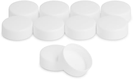 GleitGut Tapones para tornillos de cabeza alomada blancos, 10 unidades, para tornillos de alféizar de ventana (diámetro exterior: 16,5 mm, diámetro interior: 15 mm, altura: 6,7 mm)