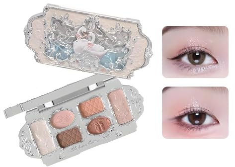 Swan Ballet Series 6-Farben-Lidschatten-Palette, schimmernde matte Lidschatten-Palette, superpigmentierte schimmernde matte cremige Lidschatten-Palette (#01)