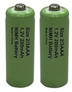 Soluminate Rechargeable 2/3AAA Solar Light Batteries for Garden Solar Lights Latest NiMH Technology (2-Pack)