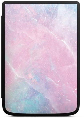 DeinDesign Coque pour liseuse Compatible avec Vivlio Touch HD Plus Etui pour liseuse Protection pour liseuse Marbre Rose Paillettes Look