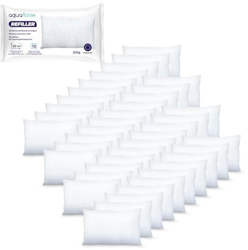 Aquafloow Sachets de Granulés pour Déshumidificateur, Contrôle des Moisissures pour Pièces de 40 m² | Recharges Ultra-Absorbantes (40, 200g)