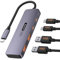 Hub USB C 10 Gbit/s, 4 en 1, adaptateur USB C 3.2, multiple, répartiteur multiple, en aluminium, fil tressé de type C, pour iPhone 15, MacBook, iMac, Chromebook, Surface, Galaxy S23