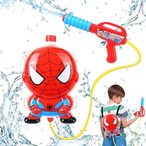 Pistolet à Eau avec Sac à Dos, Pistolets à Eau pour Enfants avec 1300ML Réservoir, Bretelles Réglables, Portée de 10m, Jouet Aquatique de Fête d’été pour la Plage, la Piscine