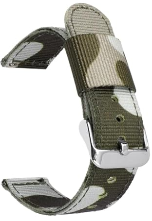 Camo Nylon Strap 18/20/22/24mm Quick Release Camouflage Männer Leinwand Military Ersetzen Armband uhr Band Zubehör, Khaki Camo 01, 20mm