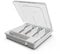 LIMIOFAQ Silverware Organizer with Lid, Covered Utensil Tray for Kitchen Drawer and Countertop, Plastic Cutlery and Flatware Storage Box for Spoons Forks Knives Holder Case, 5 Compartments,White