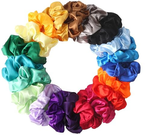 Haargummis 20 Stück Premium Samt Haargummis Niedliche Weiche elastische Haarbänder Seile Scrunchie Für Damen Oder Mädchen Haarschmuck 20 Farben