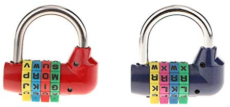 CHFYIJYHM Serrure à Code serrures à Bagages Cadenas de sécurité 2 Paquets Serrure à Combinaison Cadenas réinitialisable 4 Lettres for casiers de boîte à Outils Valise