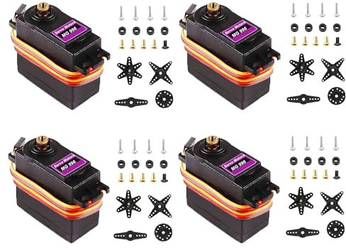 HUAZIZ MG Micro Digital Servo Motor mit für RC Roboter Hubschrauber Flugzeug kompatibel (4 Stück)