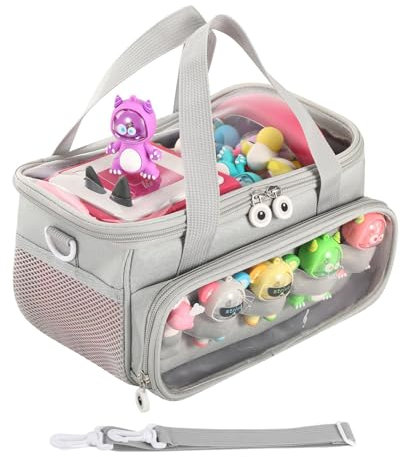 Toniebox Starte-r Speaker Storage Bag - Storage Carrier Bag For Tonie Characters With Shoulder Strap And Handle, Carry Case For Toniebox Starte-r Set - Gray