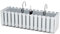 B2C Window Fence Hanging Flower Pot Planter 2 Sizes 4 Colours Rustic Slat Farm House Design UK Self Watering Kit (White, Large - 58cm)