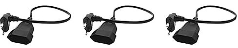 SAROAD 3X Europea 90 Grados Enchufe Macho Una Enchufe Hembra Cable de Extensión de Alimentación para PDU de Computadora PC (0.)