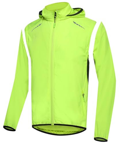 JQslycdmv ​cycling Jacket, with Detachable Sleeves Bike Windbreaker Jackets Lightweight Packable(XXXX-Large)