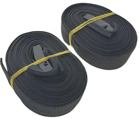 Dachträger Dachreling Träger Mit Metallschnalle Binden Ratschengurten Fracht Zur Befestigung Von Autodachträgern Gepäck, Kajakträgern 2 Stück Nylon-Schnellverschluss-Zurrgurte