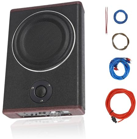 TkkMivcOC 8 Zoll Auto Subwoofer, 600W 12V Lautsprecher Fahrzeug Soundsystem, Dual-Modus, Geringer Verzerrung, Ultradünner Stereo Verstärker Bassbox für Auto LKW Wohnmobil, Schwarz
