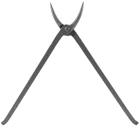 CTcar Forging Tongs 40 cm with Round Mouth for Round/Flat Material and Knife Making Forged from 1.2067 Steel Professional & Hobby
