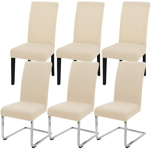 DREAHOTEXTIL Stretch Stuhlhussen 4/6 Stück, elastisch, rutschfest, weich & komfortabel, universell passend, maschinenwaschbar – Ideal für Esszimmer, Wohnzimmer, Küche, Büro, Partys, Hochzeiten