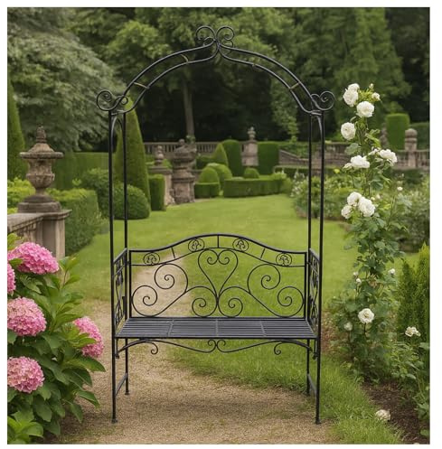 HTI living Gartenbank mit integriertem Rosenbogen Romantisches Highlight für Ihren Garten
