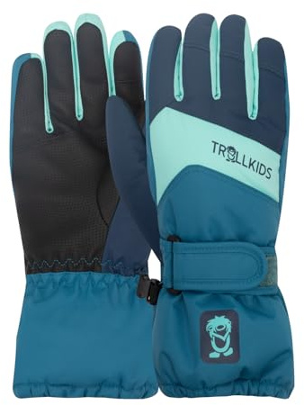 Trollkids Kids Rauland Glove | Wasserdicht und atmungsaktiv, Weiches Fleecefutter, Gummierte Handflächen, Touchscreen-kompatibel