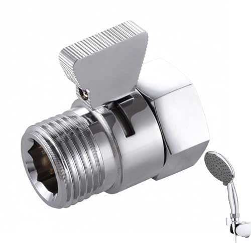 Shower Flow Control Shower Flow Restrictor Stainless Steel Water Saving Controller with On/Off Switch Adjustable Regulator for High Pressure Shower Head Hand Spray