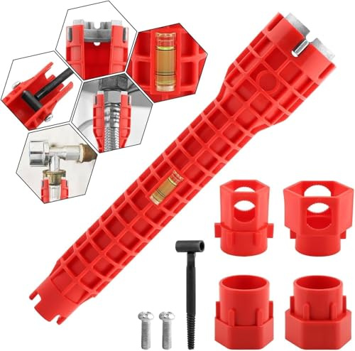 VOBOR 14 in 1 Waschbecken Installer Werkzeug, Schlüssel Sink Faucet Installer, Multifunktion Rohrschlüssel, Geeignet für Toilette, Bad, Küche Multifunktions Spüle Wasserhahn Installer Tools