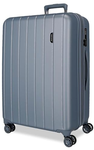 Movom Wood Valise Moyenne Bleu 44,5x65x27,5 cms Rigide ABS Serrure TSA 68L 3,8Kgs 4 roues doubles Extensible