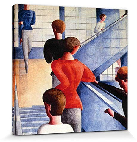 1art1 Oskar Schlemmer Poster Bauhaustreppe, 1932 Bilder Leinwand-Bild Auf Keilrahmen | XXL-Wandbild Poster Kunstdruck Als Leinwandbild 40x40 cm