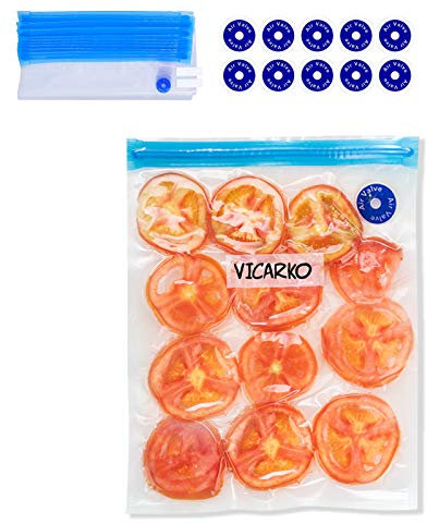 VICARKO 30 Vakuumbeutel mit Reißverschluss, Vakuumierbeutel, Lebensmittelaufbewahrung, wiederverwendbare Beutel, mit doppelten Schichten, BPA-frei, kleine Größe, 20,3 x 22,9 cm
