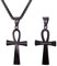 U7 personalisiert Anhänger Halskette schwarz Edelstahl Ägyptisches Zeichen Ankh Kreuz Anch-Kreuz Nilschlüssel Kettenanhänger mit 55cm Kette für Damen Herren