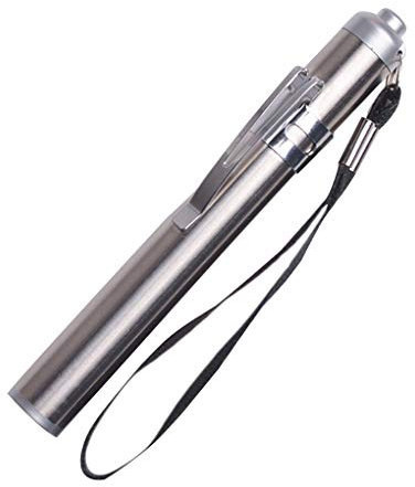 Junecat Lune Forme extérieure Ronde lumière en Acier Inoxydable Mini Lampe de Poche LED puissante Lampe de Poche Portable Torche Porte-clés