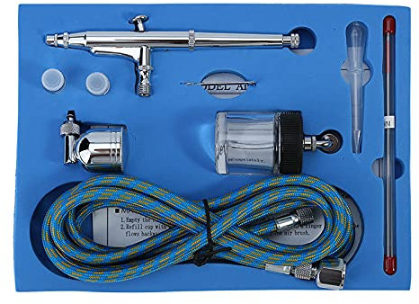 FTVOGUE Airbrush-Pistole, Dual-Action-Airbrush-Set, 0,2 mm/0,3 mm/0,5 mm, Nadelsprühpistole, Airbrush-Materialien, Tattoo-Maniküre, Kuchen, Bastelmodell