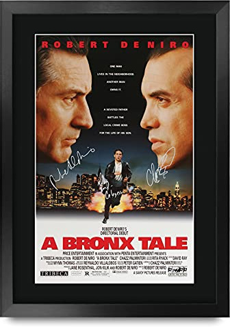 HWC Trading A Bronx Tale The Cast Robert De NIRO Chazz Palminteri Gifts, gedrucktes Poster mit Autogramm für Film-Fans, A3 gerahmt