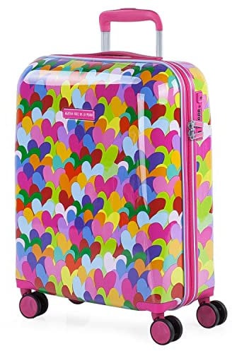 AGATHA RUIZ DE LA PRADA - Handgepäck Koffer Hartschale. Kabinentasche. Trolley Rollkoffer 4 Rollen 55x40x20 Material: ABS/PC hochwertiger und Stabiler. TSA Hängeschloss 131150, Color Fuchsia