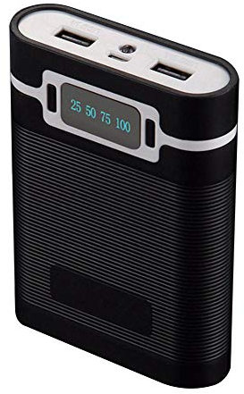 NXACETN Dual USB LCD Display 4-Cell 18650 Cargador De Batería Power Bank Kit De Caja De Bricolaje negroNone