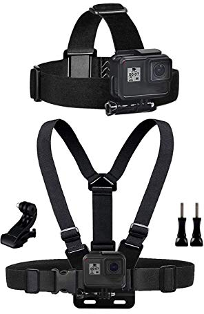 Dream Bull Chest Mount Harness Chesty Vest Head Mount Strap for Action Camera Compatible with GoPro Hero 12,11,10,9,8,Max,Go Pro Hero 7,6, 5,4, Session,3+,3,Hero (2018),Fusion,DJI Osmo,AKASO