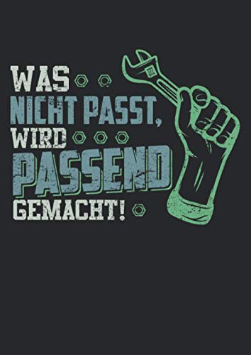 Notizbuch A4 liniert mit Softcover Design: Handwerker Spruch Vintage Geschenk Werkzeug Werkbank: 120 linierte DIN A4 Seiten