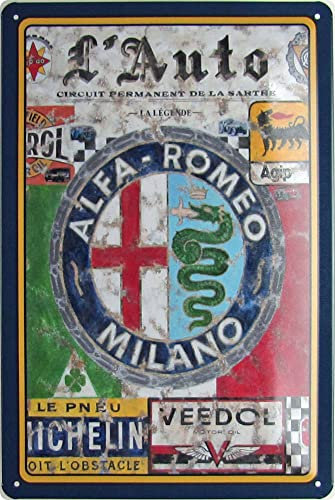 Generisch Metallschild 20 x 30 cm Alfa Romeo Auto Vintage Retro Blechschild
