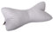 Dr. Berger – Ergonomisch geformtes Nackenstützkissen á ca. 40x18cm mit HCSKugelfaserfüllung und langlebigen Baumwoll-Bezug in Grau mit weißer Herzmusterung – Kissen für zu Hause & unterwegs