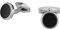 BREIL - Herren Manschettenknöpfe Code Kollektion TJ3058 - Herrenschmuck - Manschettenknöpfe aus Stahl für Herren, mit Zwei Schwarzen Steinen - 1,4 cm