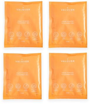Valquer Shake - Pack of 4 Long-Lasting Shower Gel Refill Body Gel One Bottle = Infinite Gel No Loss 25 g = 400 ml Gel - 4 Fire Extinguishing Bags of 25 g