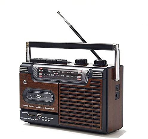 Mapeieet Lecteur de Bande Portable, Radio Cassette Vintage Vieil Homme, Disque U et TF Peuvent être branchés