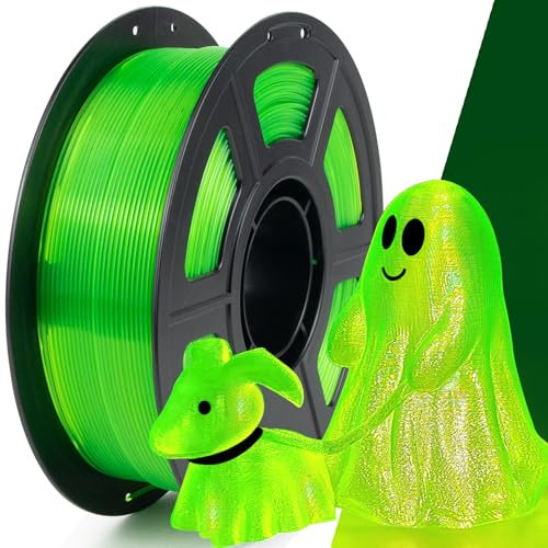 IEMAI PETG Filament 1.75mm, Transparent PETG Fluoreszierendes Grün 1Kg, High Speed 3D Drucker Filament, Maßgenauigkeit +/- 0,02 mm, Geeignet für den Druck von Lampenschirmen Dekorationen
