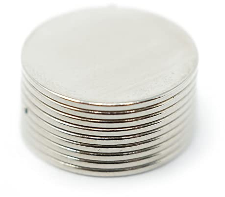 N42 Neodymium Disc Magnet - 9/16 in. dia x 1/32 in. thick - 1.37lbs Pull (Pack of 10)