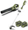 GREEN MACHINE 62V 18.5M³/MIN 4Ah soffiatore per foglie e 40.6CM 2.5Ah decespugliatore con albero in alluminio kit combinato,batteria e caricabatterie inclusi Leaf Blower+Hedge Trimmer