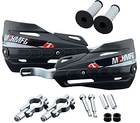 Fewfuss Dirt Bike Handschützer mit Griffen - Universal Motorrad Handprotektoren für Pit Bikes ATV Motocross Enduro Schwarz