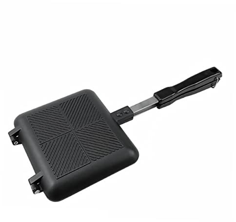 Garneck Double-Sided Frying Pan Non-Stick Sandwich Bread Mold Aluminium Alloy Bread Toaster Induction Cooker Compatible Sandwich Griller Kitchen Cookware Waffle Maker