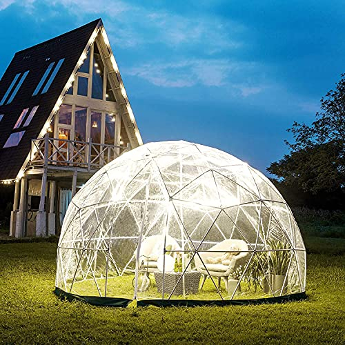 CYTBEK Bubble Tent Dome House Campingzelt, 12FT Garten Outdoor Clear Dome Shelter Geodätische Kuppel 5-7 Personen mit PVC-Abdeckung, für Sunbubble, Hinterhof, Outdoor Winter, Party