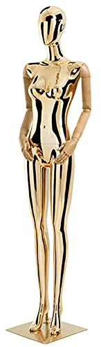 Schaufensterpuppen-Kleiderform, weiblich, Gold, vollständige Schaufensterpuppe, Schneiderpuppe feststeckbar, einfach zu montieren und zu demontieren, abgestuftes Ausstellungsregal, zeremonielle Robe,